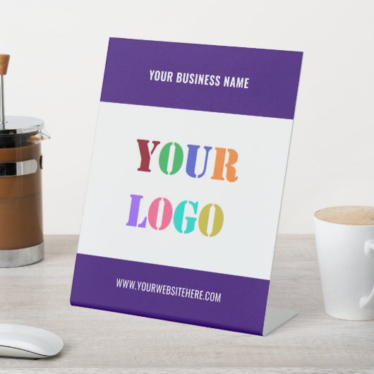 Custom Company Logo and Text Pedestal Sign Example Reclamebord Met Voetstuk (Insitu)