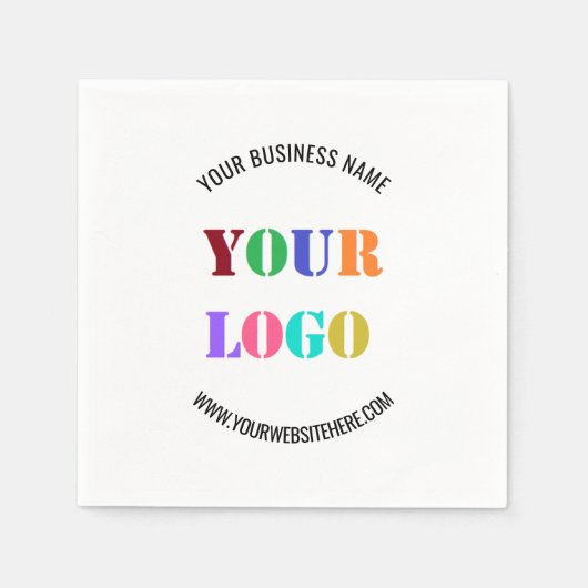 Custom Company Logo and Text Promotional Napkins Servet (Voorkant)