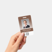 Custom Company Logo Bar Code Employee Photo Brown Badge (Handheld)