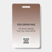 Custom Company Logo Bar Code Employee Photo Brown Badge (Back)