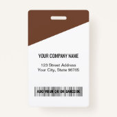 Custom Company Logo Bar Code Employee Photo Brown Badge (Achterkant)