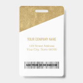 Custom Company Logo Bar Code Employee Photo Gold Badge (Achterkant)