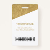 Custom Company Logo Bar Code Employee Photo Gold Badge (Achterkant)