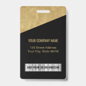 Custom Company Logo Bar Code Employee Photo Gold Badge (Achterkant)