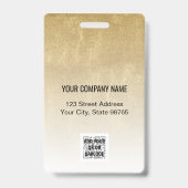 Custom Company Logo Bar Code Employee Photo Gold Badge (Achterkant)