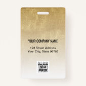 Custom Company Logo Bar Code Employee Photo Gold Badge (Achterkant)