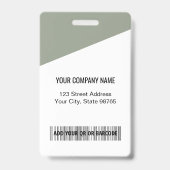 Custom Company Logo Bar Code Employee Photo Sage Badge (Achterkant)