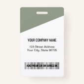 Custom Company Logo Bar Code Employee Photo Sage Badge (Achterkant)