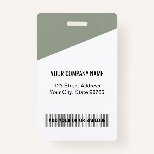 Custom Company Logo Bar Code Employee Photo Sage Badge (Achterkant)