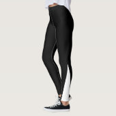 Custom Company Logo Black and White Leggings (Links)
