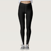 Custom Company Logo Black and White Leggings (Voorkant)