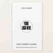Custom Company Logo Black en White Minimal Planner (Voorkant)
