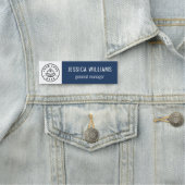 Custom Company Logo Blue Employee Naamplaatje (In situ)