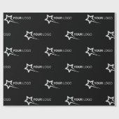 Custom Company Logo Branded Business Black Cadeaupapier (Vlak)