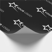 Custom Company Logo Branded Business Black Cadeaupapier (Hoek)