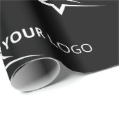 Custom Company Logo Branded Business Black Cadeaupapier (Rol Hoek)