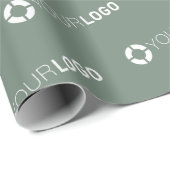 Custom company logo branded business gifts sage cadeaupapier (Rol Hoek)