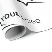 Custom Company Logo Branded Business Wit Cadeaupapier (Rol Hoek)