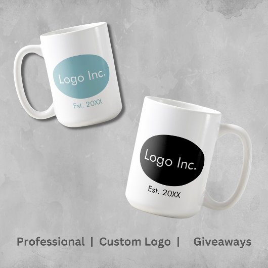 Custom Company Logo - Branded Mok Zwart