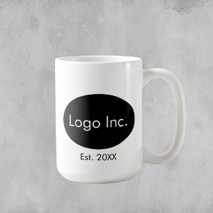 Custom Company Logo - Branded Mok Zwart