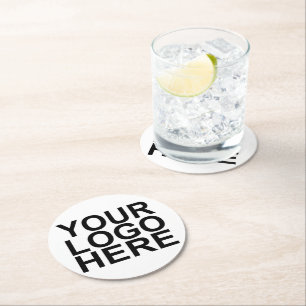 Custom Company Logo Branded Ronde Kartonnen Onderzetter