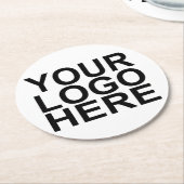 Custom Company Logo Branded Ronde Kartonnen Onderzetter (Gebogen)
