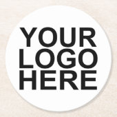 Custom Company Logo Branded Ronde Kartonnen Onderzetter (Voorkant)