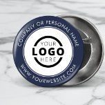 Custom Company Logo Business Corporate Branded Ronde Button 5,7 Cm<br><div class="desc">Creëer uw eigen douane pinback knoopspeld met uw bedrijf logo en gepersonaliseerd merkbericht of contactinfo. Dit is een promotionele wegwerpknoop voor het in de handel brengen van uw zaken op de shows, conferenties, en andere bedrijfgebeurtenissen. U kunt de achtergrondkleur eenvoudig wijzigen om deze aan te passen aan uw bedrijfskleuren. Geen...</div>