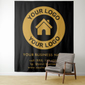 Custom Company Logo Business Event Black Wandkleed (In situ)