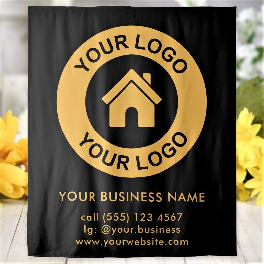 Custom Company Logo Business Event Black Wandkleed