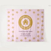 Custom Company Logo Business Event Pink Tapestry Wandkleed (Voorkant (horizontaal))
