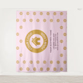 Custom Company Logo Business Event Pink Tapestry Wandkleed (Voorkant)