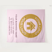 Custom Company Logo Business Event Pink Tapestry Wandkleed (Voorkant (horizontaal))