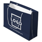 Custom Company Logo Business Promotion Blue Cadeau Groot Cadeauzakje (Voorkant Gekanteld)