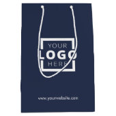 Custom Company Logo Business Promotion Blue Cadeau Medium Cadeauzakje (Voorkant)