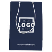 Custom Company Logo Business Promotion Blue Cadeau Medium Cadeauzakje (Achterkant)
