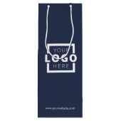 Custom Company Logo Business Promotion Blue Cadeau Wijn Cadeautas (Achterkant)
