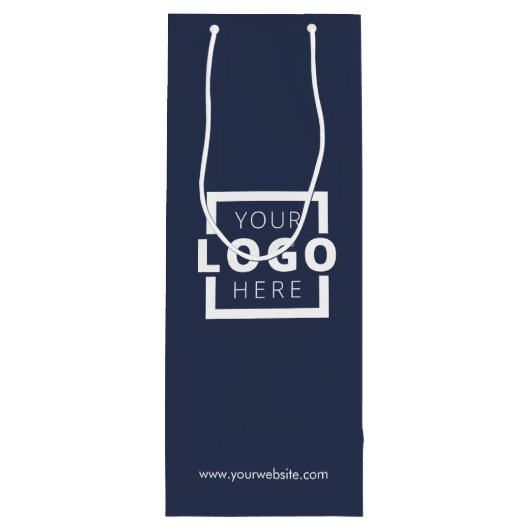 Custom Company Logo Business Promotion Blue Cadeau Wijn Cadeautas (Achterkant)