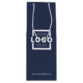 Custom Company Logo Business Promotion Blue Cadeau Wijn Cadeautas (Voorkant)