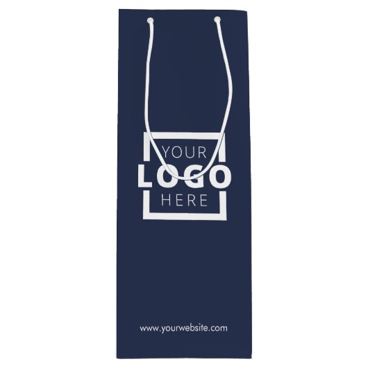 Custom Company Logo Business Promotion Blue Cadeau Wijn Cadeautas (Voorkant)
