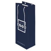 Custom Company Logo Business Promotion Blue Cadeau Wijn Cadeautas (Voorkant Gekanteld)