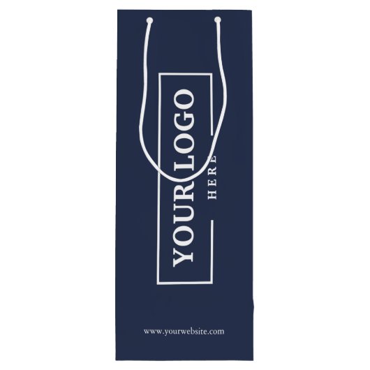 Custom Company Logo Business Promotion Blue Cadeau Wijn Cadeautas (Achterkant)