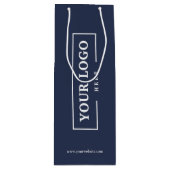 Custom Company Logo Business Promotion Blue Cadeau Wijn Cadeautas (Voorkant)