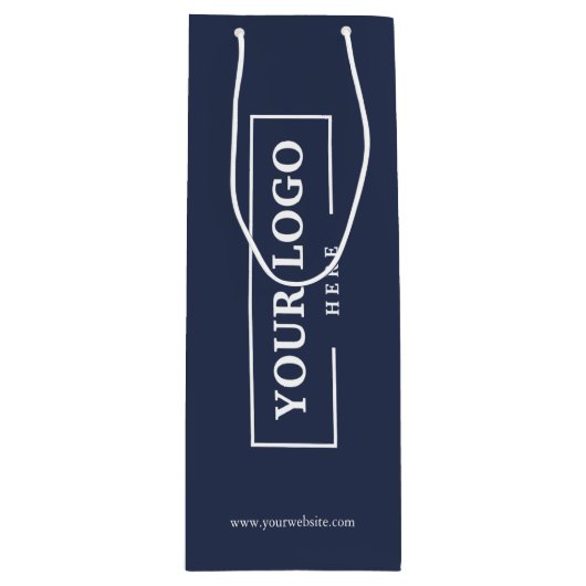 Custom Company Logo Business Promotion Blue Cadeau Wijn Cadeautas (Voorkant)