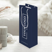 Custom Company Logo Business Promotion Blue Cadeau Wijn Cadeautas