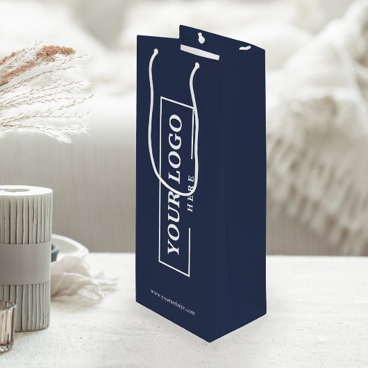 Custom Company Logo Business Promotion Blue Cadeau Wijn Cadeautas