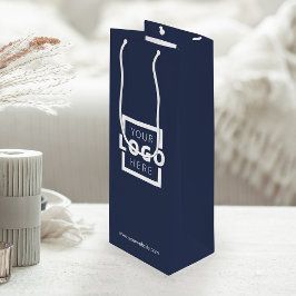 Custom Company Logo Business Promotion Blue Cadeau Wijn Cadeautas