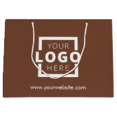 Custom Company Logo Business Promotion Brown Groot Cadeauzakje (Voorkant)