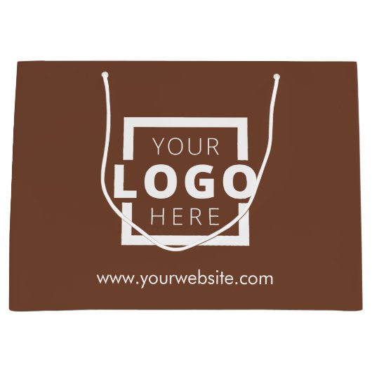 Custom Company Logo Business Promotion Brown Groot Cadeauzakje (Voorkant)