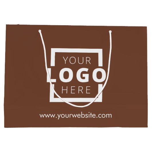 Custom Company Logo Business Promotion Brown Groot Cadeauzakje (Achterkant)